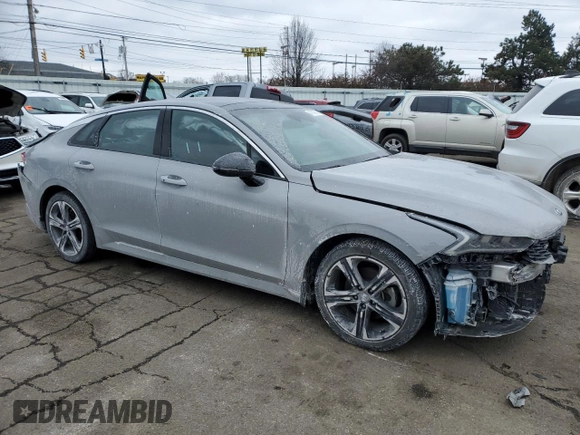 2021 Kia K5 GT-Line with VIN 5XXG64J24MG054054, listed as a Copart auction lot 46406945 with 28,680 mi miles and Salvage Title. Bid and sale history available at carsss.com. Image 4.