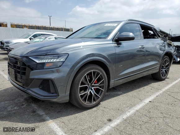 2021 Audi Q8 Premium Plus with VIN WA1EVAF13MD001455, listed as a Copart auction lot 54712313 with 30,394 mi miles. Bid and sale history available at carsss.com. Image 1.