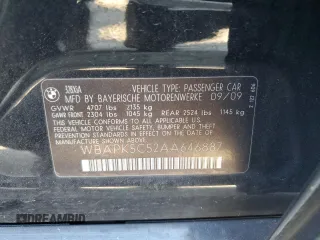 2010 BMW 3 Series 328i xDrive with VIN WBAPK5C52AA646887, listed as a Copart auction lot 52329525 with 163,249 mi miles and Salvage title. Bid and sale history available at DreamBid. Image 14.