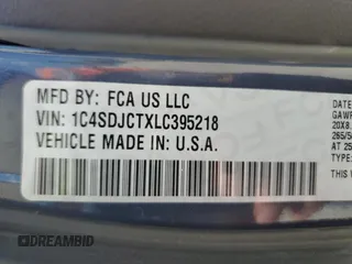 2020 Dodge Durango R/T with VIN 1C4SDJCTXLC395218, listed as a Copart auction lot 56059115 with Not provided miles and Salvage title. Bid and sale history available at DreamBid. Image 13.