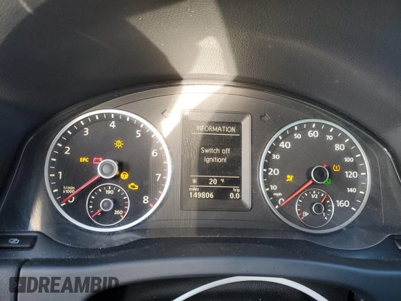 2011 Volkswagen Tiguan SEL with VIN WVGBV7AX4BW001386, listed as a Copart auction lot 44495945 with 149,806 mi miles and Salvage Title. Bid and sale history available at DreamBid. Image 9.