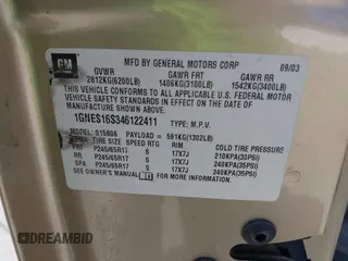 2004 Chevrolet TrailBlazer EXT LT with VIN 1GNES16S346122411, listed as a IAAI auction lot 42131580 with 194,578 mi miles. Bid and sale history available at carsss.com. Image 9.