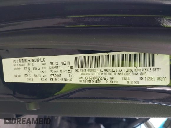 2013 Ram 1500 Express with VIN 3C6JR6AT0DG507821, listed as a IAAI auction lot 42708345 with 183,346 mi miles and . Bid and sale history available at DreamBid. Image 9.