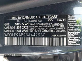 2011 Mercedes-Benz E 550 Luxury with VIN WDDHF9AB9BA442980, listed as a IAAI auction lot 42439893 with 129,058 mi miles and . Bid and sale history available at DreamBid. Image 9.