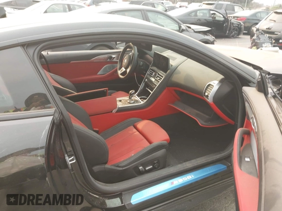 2024 BMW 8 Series M850i xDrive with VIN WBABC4C01RCR35247, listed as a IAAI auction lot 41266501 with 2,416 mi miles. Bid and sale history available at carsss.com. Image 5.