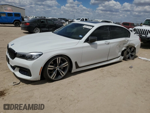 2018 BMW 7 Series 740i with VIN WBA7E2C51JG742075, listed as a Copart auction lot 65057923 with 0 mi miles. Bid and sale history available at carsss.com. Image 1.