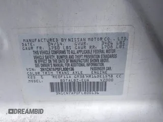 2015 Nissan Versa SV with VIN 3N1CN7AP0FL800136, listed as a IAAI auction lot 41889290 with 158,022 mi miles. Bid and sale history available at carsss.com. Image 9.