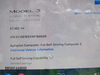 2022 Tesla Model 3 Long Range z VIN 5YJ3E1EBXNF168686, wystawiony jako IAAI lot #41933028 z przebiegiem 57 482 mil mil oraz . Historia ofert i sprzedaży dostępna na DreamBid. Obrazek 7.