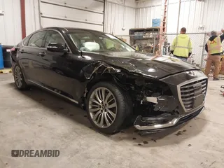 2018 Genesis G80 Ultimate with VIN KMHGN4JF2JU265826, listed as a IAAI auction lot 41749930 with 38,171 mi miles and . Bid and sale history available at carsss.com. Image 1.