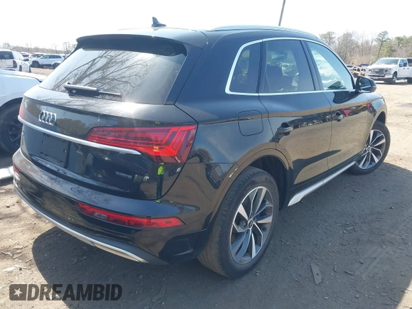 2021 Audi Q5 Premium Plus with VIN WA1BAAFY1M2082544, listed as a IAAI auction lot 41930447 with 65,535 mi miles and . Bid and sale history available at DreamBid. Image 4.