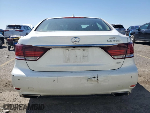 2014 Lexus LS 460 with VIN JTHCL5EF4E5022820, listed as a Copart auction lot 52346385 with 40,862 mi miles and Salvage Title. Bid and sale history available at DreamBid. Image 6.