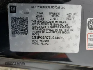 2020 Chevrolet Camaro 2SS with VIN 1G1FG1R77L0144055, listed as a Copart auction lot 76026834 with 46,973 mi miles and Salvage Title. Bid and sale history available at carsss.com. Image 12.