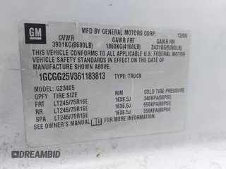 2006 Chevrolet Express Cargo z VIN 1GCGG25V361183813, wystawiony jako IAAI lot #41992215 z przebiegiem Nie podano mil oraz . Historia ofert i sprzedaży dostępna na DreamBid. Obrazek 9.