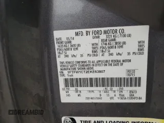 2014 Ford F-150 XL with VIN 1FTFW1CT2EKE63807, listed as a Copart auction lot 51865265 with 145,589 mi miles and Non Repairable. Bid and sale history available at carsss.com. Image 12.