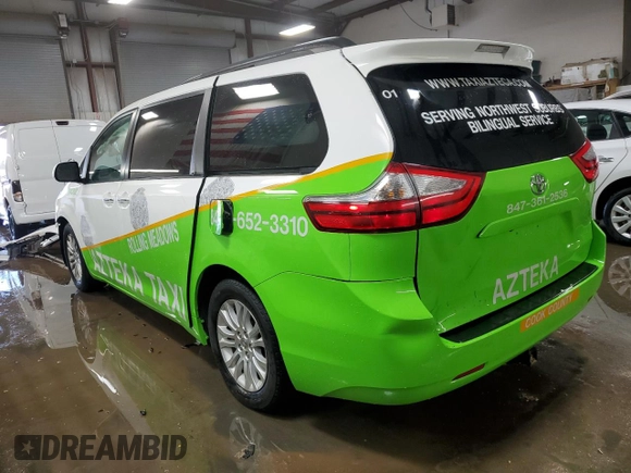 2015 Toyota Sienna XLE с VIN 5TDYK3DC9FS601304, выставлен на аукционе Copart как лот 51118295 с пробегом 153 121 миль миль и Списание • Salvage title. История ставок и продаж доступна на DreamBid. Изображение 2.