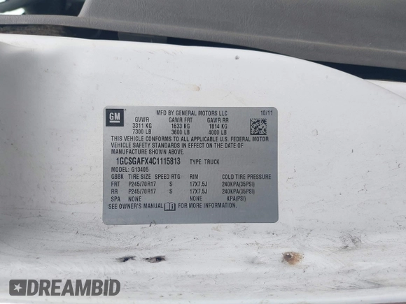 2012 Chevrolet Express Cargo Van with VIN 1GCSGAFX4C1115813, listed as a IAAI auction lot 41197972 with 331,376 mi miles. Bid and sale history available at carsss.com. Image 9.