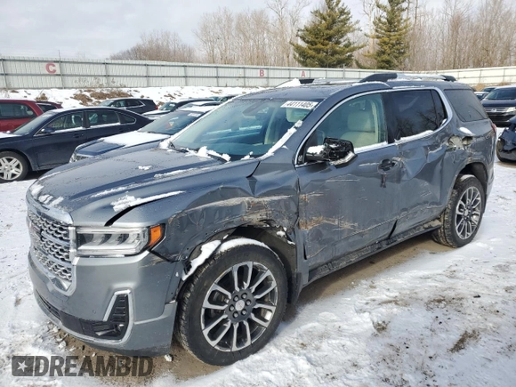 2020 GMC Acadia Denali with VIN 1GKKNXLS0LZ147505, listed as a Copart auction lot 44111405 with 109,965 mi miles and Salvage title. Bid and sale history available at DreamBid. Image 1.