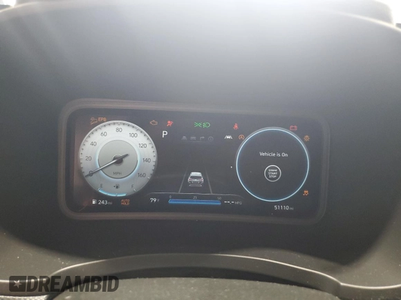 2022 Hyundai Kona N Line with VIN KM8K3CA35NU753190, listed as a Copart auction lot 62515424 with 51,110 mi miles and Salvage title. Bid and sale history available at DreamBid. Image 9.