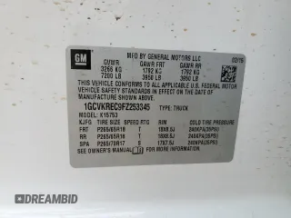 2015 Chevrolet Silverado 1500 LT with VIN 1GCVKREC9FZ253345, listed as a Copart auction lot 54062565 with 86,394 mi miles and Salvage Title. Bid and sale history available at DreamBid. Image 12.