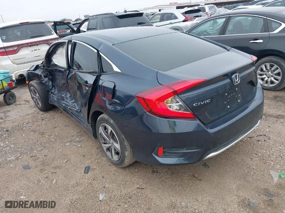 2020 Honda Civic Sedan LX with VIN 19XFC2F62LE025535, listed as a IAAI auction lot 41651661 with 1 mi miles. Bid and sale history available at carsss.com. Image 3.