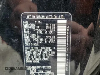 2015 Nissan Quest SV z VIN JN8AE2KP1F9122659, wystawiony jako Copart lot #53798285 z przebiegiem 96 951 mil mil oraz Szkoda całkowita • Salvage title. Historia ofert i sprzedaży dostępna na DreamBid. Obrazek 14.