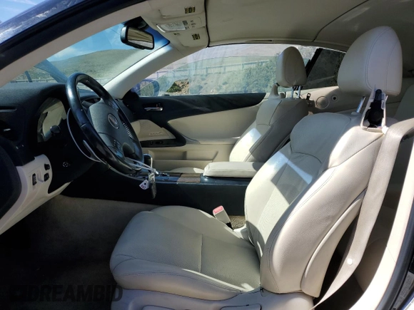 2010 Lexus IS 250 C with VIN JTHFF2C20A2510581, listed as a Copart auction lot 57653575 with 117,665 mi miles and Salvage title. Bid and sale history available at DreamBid. Image 7.