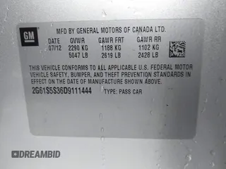 2013 Cadillac XTS Premium with VIN 2G61S5S36D9111444, listed as a IAAI auction lot 41558500 with 101,223 mi miles. Bid and sale history available at carsss.com. Image 9.