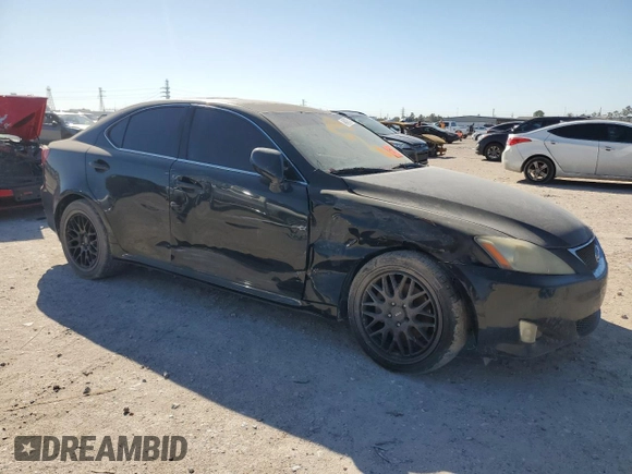 2008 Lexus IS with VIN JTHBK262482068517, listed as a Copart auction lot 46473535 with 200,763 mi miles and Salvage Title. Bid and sale history available at carsss.com. Image 4.