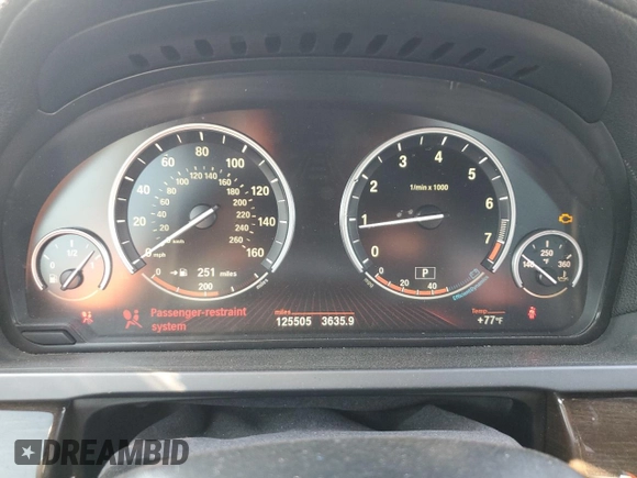 2011 BMW 7 Series 750i with VIN WBAKA8C58BCY37346, listed as a Copart auction lot 65017655 with 125,505 mi miles and Salvage title. Bid and sale history available at DreamBid. Image 9.