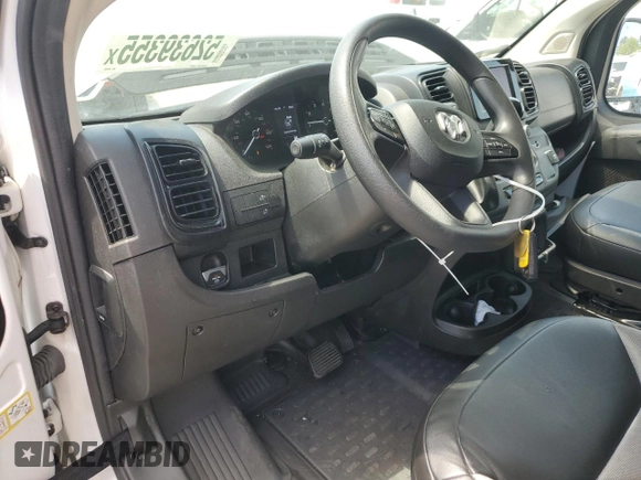 2023 Ram ProMaster Cargo with VIN 3C6LRVDG7PE524438, listed as a Copart auction lot 55186355 with 19,447 mi miles and Salvage Title. Bid and sale history available at carsss.com. Image 8.