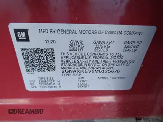 2021 Chevrolet Equinox LT with VIN 2GNAXKEV0M6135676, listed as a IAAI auction lot 41718035 with 30,951 mi miles. Bid and sale history available at carsss.com. Image 9.