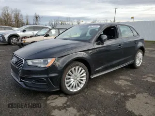 2016 Audi A3 e-tron Premium z VIN WAUUPBFFXGA124282, wystawiony jako Copart lot #85715104 z przebiegiem 91 191 mil mil oraz Szkoda całkowita • Salvage title. Historia ofert i sprzedaży dostępna na DreamBid. Obrazek 1.
