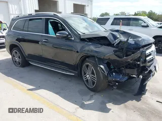 2021 Mercedes-Benz GLS 450 z VIN 4JGFF5KE5MA469689, wystawiony jako IAAI lot #42113396 z przebiegiem 23 930 mil mil oraz . Historia ofert i sprzedaży dostępna na DreamBid. Obrazek 1.