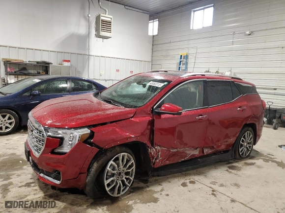 2024 GMC Terrain Denali with VIN 3GKALXEG7RL379125, listed as a Copart auction lot 48083315 with 7,118 mi miles and Salvage Title. Bid and sale history available at carsss.com. Image 1.