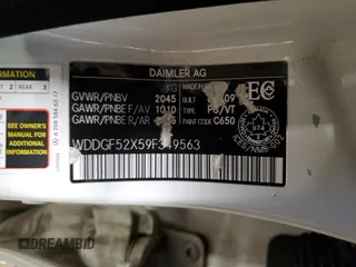 2009 Mercedes-Benz C с VIN WDDGF52X59F349563, выставлен на аукционе Copart как лот 42548535 с пробегом 192 032 миль миль и Списание • Salvage title. История ставок и продаж доступна на DreamBid. Изображение 12.