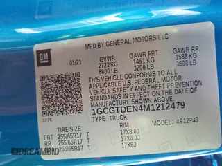 2021 Chevrolet Colorado 4WD Z71 z VIN 1GCGTDEN4M1212479, wystawiony jako IAAI lot #41937713 z przebiegiem 56 164 mil mil oraz . Historia ofert i sprzedaży dostępna na DreamBid. Obrazek 9.