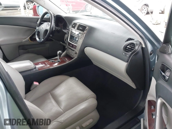 2007 Lexus IS 250 with VIN JTHBK262975039804, listed as a IAAI auction lot 41776505 with 188,005 mi miles and . Bid and sale history available at DreamBid. Image 5.