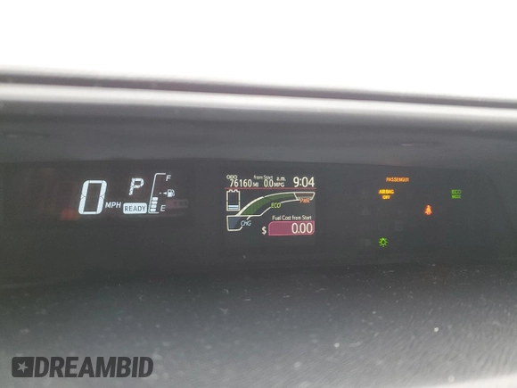 2016 Toyota Prius One z VIN JTDKDTB39G1131096, wystawiony jako Copart lot #60158435 z przebiegiem 76 160 mil mil oraz Szkoda całkowita • Salvage title. Historia ofert i sprzedaży dostępna na DreamBid. Obrazek 9.