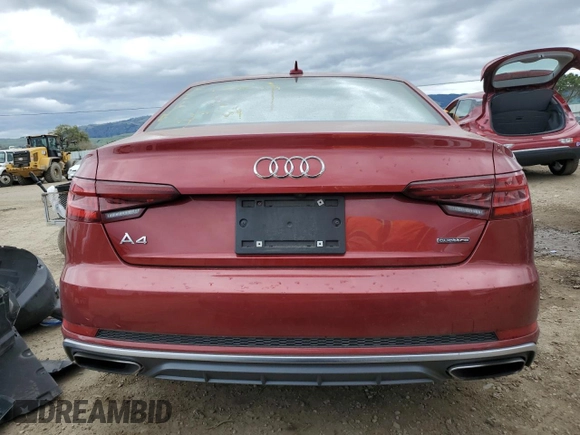 2019 Audi A4 Premium with VIN WAUDNAF4XKN018883, listed as a Copart auction lot 48887435 with 34,101 mi miles and Salvage Title. Bid and sale history available at DreamBid. Image 6.