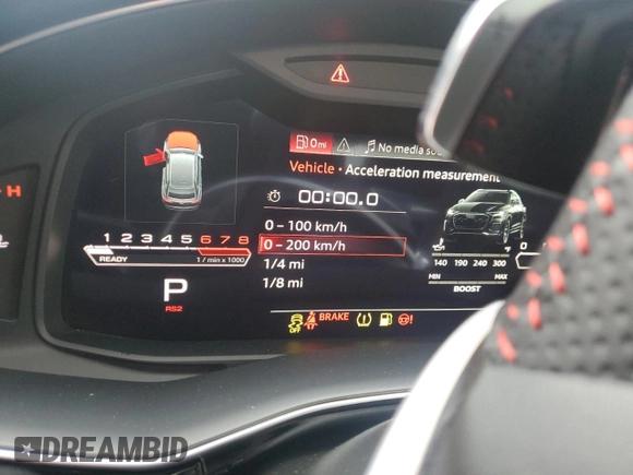 2021 Audi RS Q8 z VIN WU1ARBF12MD011914, wystawiony jako Copart lot #58543615 z przebiegiem Nie podano mil oraz Szkody całkowita. Historia ofert i sprzedaży dostępna na DreamBid. Obrazek 9.