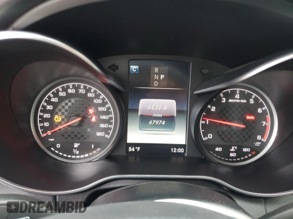 2017 Mercedes-Benz C 43 AMG with VIN 55SWF6EB3HU195318, listed as a Copart auction lot 57625645 with 67,974 mi miles and Salvage title. Bid and sale history available at DreamBid. Image 9.