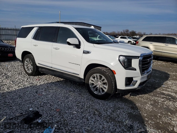 2023 GMC Yukon SLT with VIN 1GKS2BKD7PR157629, listed as a Copart auction lot 43967425 with 66,850 mi miles and Clean Title. Bid and sale history available at carsss.com. Image 4.
