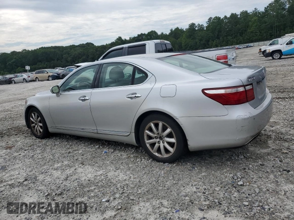 2007 Lexus LS 460 with VIN JTHBL46F175014438, listed as a Copart auction lot 62513655 with 128,213 mi miles and Salvage title. Bid and sale history available at DreamBid. Image 2.