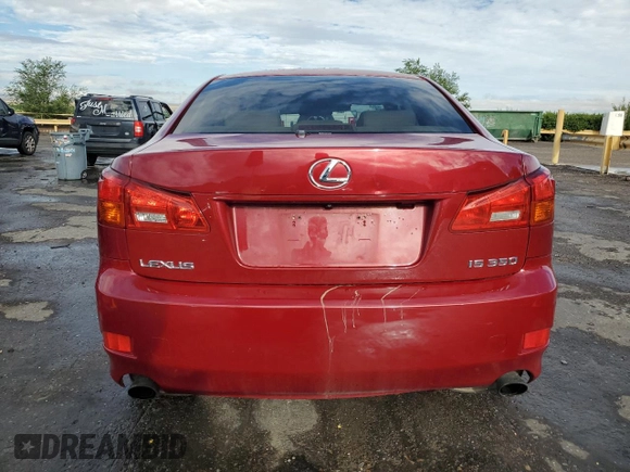 2006 Lexus IS 350 with VIN JTHBE262165010819, listed as a Copart auction lot 63596435 with 173,806 mi miles and Clean title. Bid and sale history available at DreamBid. Image 6.