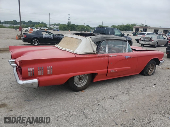 1960 Ford Thunderbird with VIN 0Y73Y100324, listed as a Copart auction lot 65604024 with 15,301 mi miles and Clean Title. Bid and sale history available at DreamBid. Image 3.
