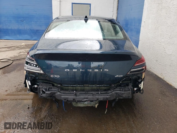 2023 Genesis G70 2.0T with VIN KMTG34TA4PU126996, listed as a Copart auction lot 69326704 with 24,882 mi miles and Non Repairable. Bid and sale history available at DreamBid. Image 6.