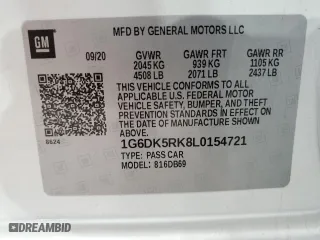2020 Cadillac CT4 Luxury with VIN 1G6DK5RK8L0154721, listed as a Copart auction lot 73582064 with 93,896 mi miles and Salvage Title. Bid and sale history available at carsss.com. Image 12.