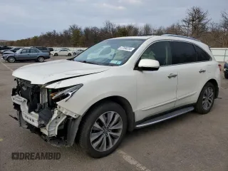 2015 Acura MDX Tech Pkg with VIN 5FRYD4H46FB004522, listed as a Copart auction lot 47590255 with 101,704 mi miles and Salvage Title. Bid and sale history available at carsss.com. Image 1.
