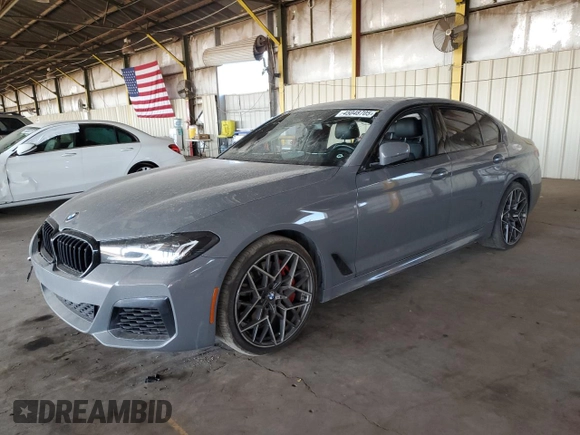 2021 BMW 5 Series 540i with VIN WBA53BJ0XMWX02771, listed as a Copart auction lot 45048705 with Not Provided miles and Salvage Title. Bid and sale history available at DreamBid. Image 1.