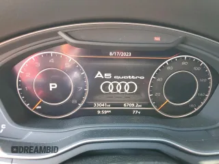2019 Audi A5 Sportback Premium Plus with VIN WAUENCF54KA015218, listed as a Copart auction lot 63795353 with 33,041 mi miles. Bid and sale history available at carsss.com. Image 9.